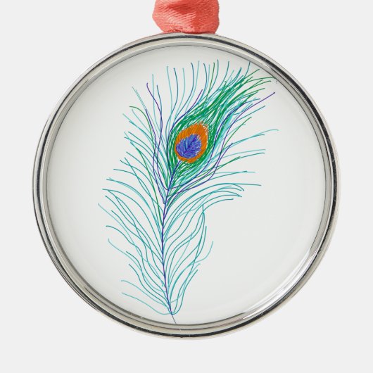 Eenvoudige Elegant Peacock Feather Metalen Ornament (Voorkant)