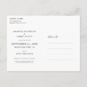 Eenvoudige Elegant Persoonlijke Foto slaat de datu Aankondigingskaart (Achterkant)