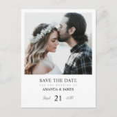 Eenvoudige Elegant Persoonlijke Foto slaat de datu Aankondigingskaart (Voorkant)