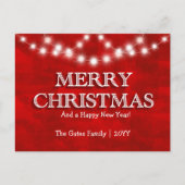 Eenvoudige Elegant persoonlijke kerstverlichting Feestdagenkaart (Voorkant)