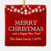 Eenvoudige Elegant persoonlijke kerstverlichting Keramisch Ornament (Voorkant)