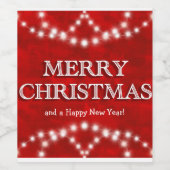 Eenvoudige Elegant persoonlijke kerstverlichting Wijn Etiket (Enkel label)