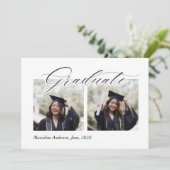 Eenvoudige Elegant Photo Collage Afstuderen Kaart (Staand voorkant)