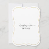 Eenvoudige Elegant Photo Gold Black Wedding Kaart (Achterkant)