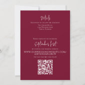 Eenvoudige Elegant Photo Minimal Burgundy QR Code Kaart (Achterkant)