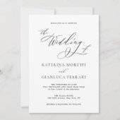 Eenvoudige Elegant Photo Wedding Invitation met RS Kaart (Voorkant)