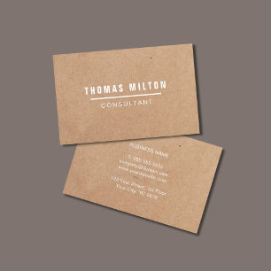 Eenvoudige Elegant PRINED Kraft White Line Consult Visitekaartje
