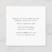 Eenvoudige Elegant Professional Calligrapher Servi Vierkante Visitekaartje (Achterkant)