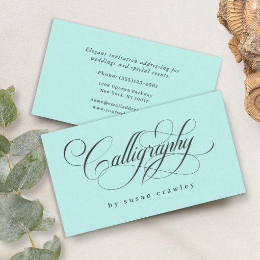 Eenvoudige Elegant Professional Calligrapher Servi Visitekaartje
