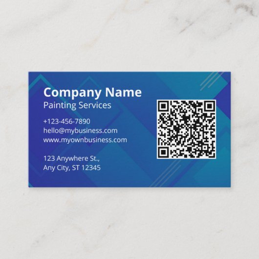 Eenvoudige Elegant QR Code Scannable Logo Visitekaartje (Voorkant)