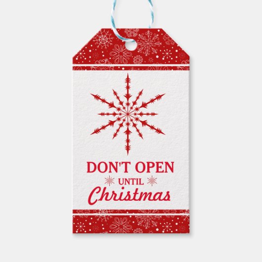Eenvoudige Elegant Red Abstracte kerstster Cadeaulabel (Voorkant)