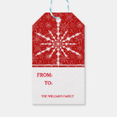 Eenvoudige Elegant Red Abstracte kerstster Cadeaulabel (Achterkant)