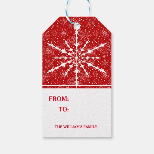 Eenvoudige Elegant Red Abstracte kerstster Cadeaulabel (Achterkant)