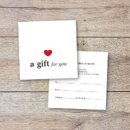 Eenvoudige Elegant Red Heart White Beauty Salon Vierkante Visitekaartje