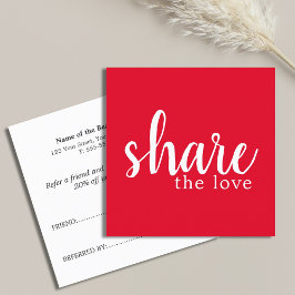 Eenvoudige Elegant Red White Beauty Reference Kaar Aanbevelingskaartje