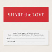 Eenvoudige Elegant Red White Beauty Reference Kaar Mini Visitekaartjes (Voorkant /achterkant)