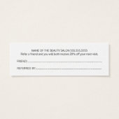 Eenvoudige Elegant Red White Beauty Reference Kaar Mini Visitekaartjes (Achterkant)