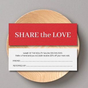 Eenvoudige Elegant Red White Beauty Reference Kaar Mini Visitekaartjes