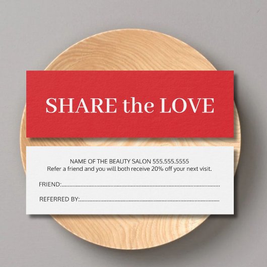 Eenvoudige Elegant Red White Beauty Reference Kaar Mini Visitekaartjes