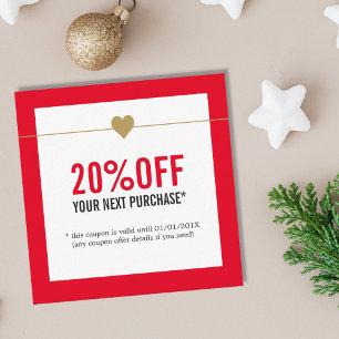 Eenvoudige Elegant Red White Beauty Salon Coupon