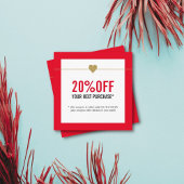 Eenvoudige Elegant Red White Beauty Salon Coupon