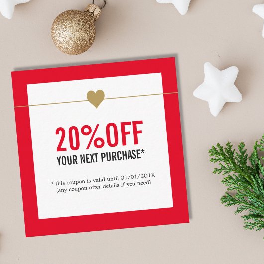 Eenvoudige Elegant Red White Beauty Salon Coupon