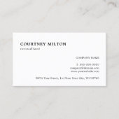 Eenvoudige Elegant Red White Consultant Visitekaartje (Voorkant)