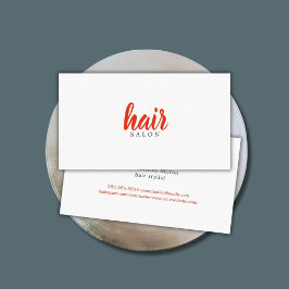 Eenvoudige Elegant Red White Hair Stylist Visitekaartje