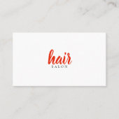 Eenvoudige Elegant Red White Hair Stylist Visitekaartje (Voorkant)