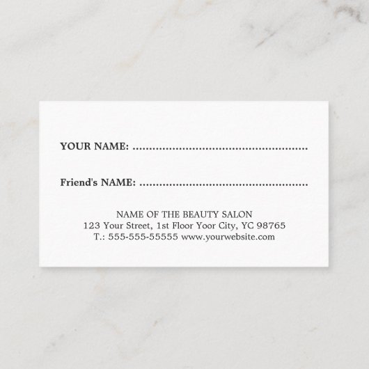 Eenvoudige Elegant Red White Verwijs een vriendenk Aanbevelingskaartje (Achterkant)