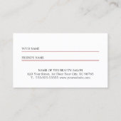 Eenvoudige Elegant Red White Verwijs een vriendenk Aanbevelingskaartje (Achterkant)