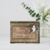 Eenvoudige Elegant Retro Rustic Decor Merry Kerstm Feestdagenkaart (Staand voorkant)