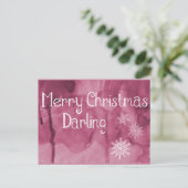 Eenvoudige Elegant Retro Snowflake Merry Kerstry Feestdagenkaart (Staand voorkant)