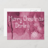 Eenvoudige Elegant Retro Snowflake Merry Kerstry Feestdagenkaart (Voorkant / Achterkant)