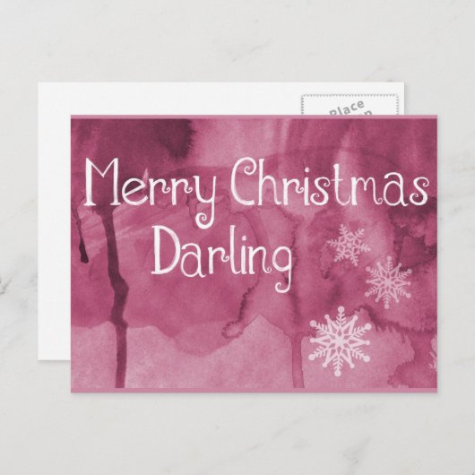 Eenvoudige Elegant Retro Snowflake Merry Kerstry Feestdagenkaart (Voorkant / Achterkant)