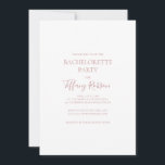 Eenvoudige Elegant Roos Gold Bachelorette Kaart<br><div class="desc">Deze eenvoudige elegante uitnodiging van een gouden roos bachelorette is perfect voor uw klassieke, moderne, minimalistische gouden bruiloft van het roos. Het ontwerp is uitgerust met een klassieke , minimale chic, hedendaagse gouden lettersoort en een delicate romantische formele kalligrafie. Het is uitstekend voor lente, zomer, herfst of winterluxe bruiloften. Houd...</div>