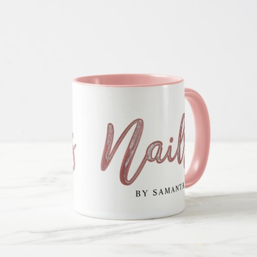 Eenvoudige Elegant Roos Gold Foil nagels Mok (Voorkant rechts)