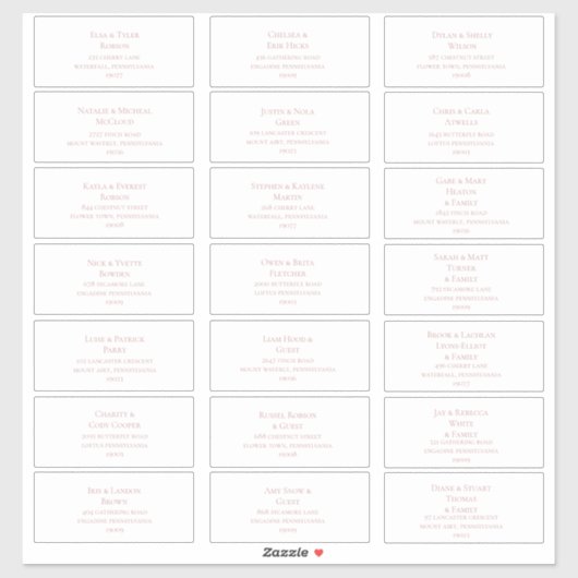 Eenvoudige Elegant Roos Gold Guest-Adresetiketten Sticker (Vel)