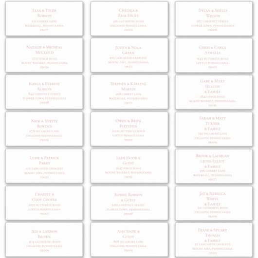 Eenvoudige Elegant Roos Gold Guest-Adresetiketten Sticker (Voorkant)