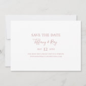 Eenvoudige Elegant Roos Gold Horizontal Save the D Save The Date (Voorkant)