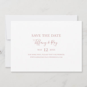 Eenvoudige Elegant Roos Gold Horizontal Save the D Save The Date