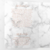 Eenvoudige Elegant Roos Gold Marble Drievoudige br Drieluik Kaart (Binnenzijde eerst)