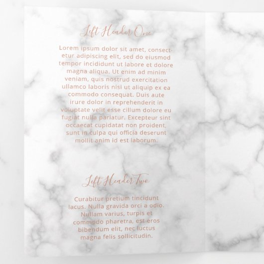Eenvoudige Elegant Roos Gold Marble Drievoudige br Drieluik Kaart (Binnenzijde eerst)