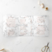 Eenvoudige Elegant Roos Gold Marble Drievoudige br Drieluik Kaart (Binnen)