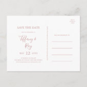 Eenvoudige Elegant Roos Gold Photo Save the Date Uitnodiging Briefkaart (Achterkant)