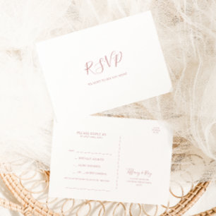 Eenvoudige Elegant Roos Gold Song Request RSVP Briefkaart