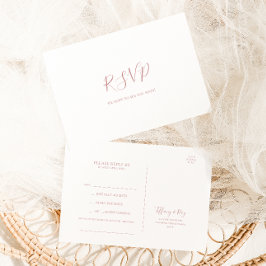 Eenvoudige Elegant Roos Gold Song Request RSVP Briefkaart