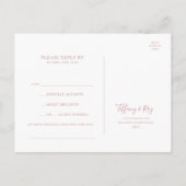 Eenvoudige Elegant Roos Gold Song Request RSVP Briefkaart (Achterkant)