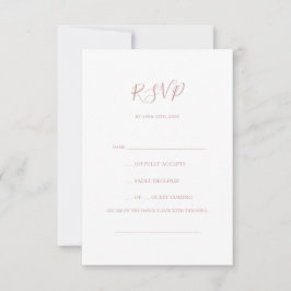 Eenvoudige Elegant Roos Gold Song Request RSVP-kaa RSVP Kaartje