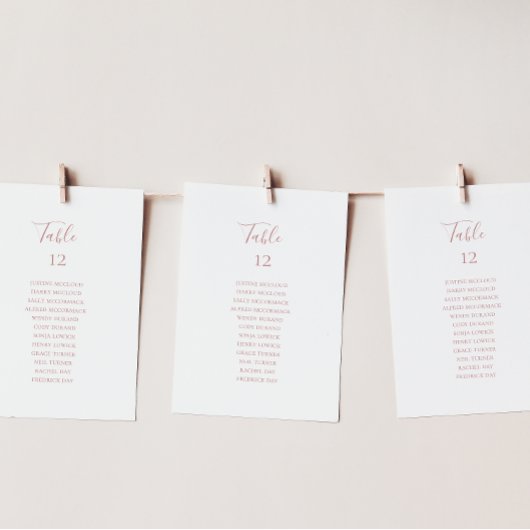 Eenvoudige Elegant Roos Gold Table Seating Chart